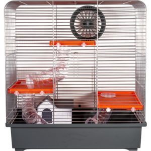 Ola hamsterbur grå-orange 49.5x32.5x52.5cm