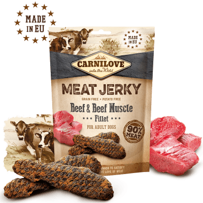 Carnilove Meat Jerky Hundesnacks Tørkede Fileter Kalkun & Storfe