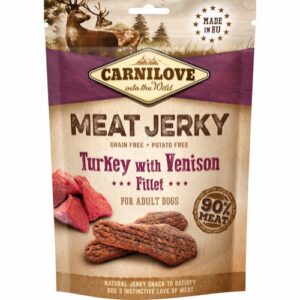 Carnilove Meat Jerky Hundesnacks Tørkede Fileter Kalkun & Viltkjøtt